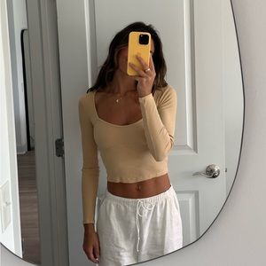 Long Sleeve Sweetheart Neckline Top